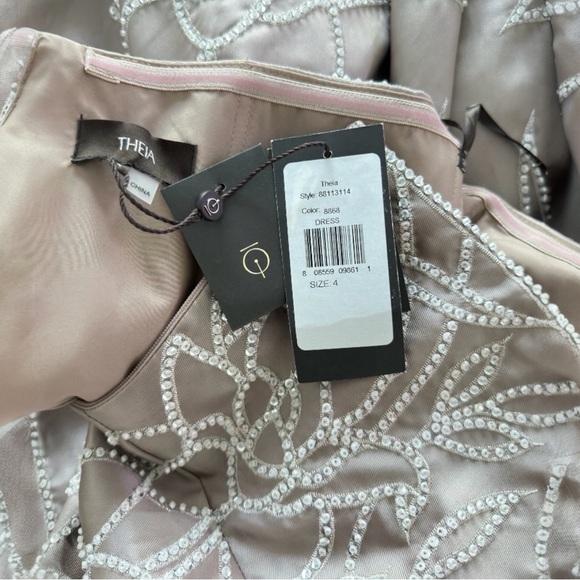 Theia Women's Pamela Embellished Mikado Strapless High Low Evening Gown Size 4 - Picture 13 of 15